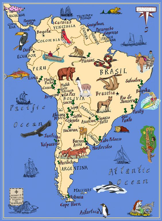 south america map